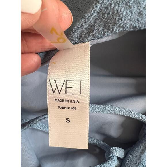 WET Venice Foster Lace-Up One Piece Swimsuit U-Neck Slate Blue Women's Small - Picture 8 of 8